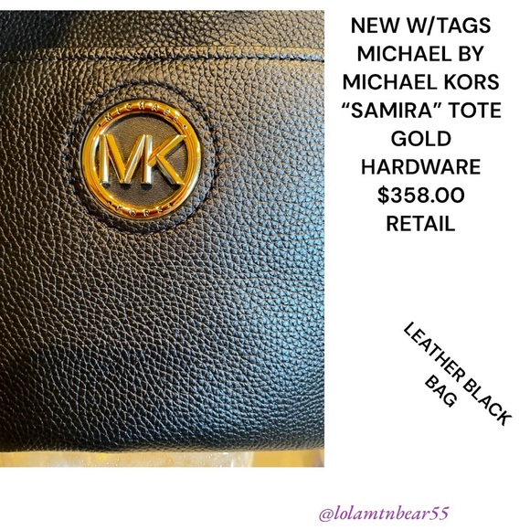 MICHAEL BY MICHAEL KORS “SAMIRA” BLACK LRG TOTE/PURSE BRAND NEW WITH TAGS - Picture 3 of 14